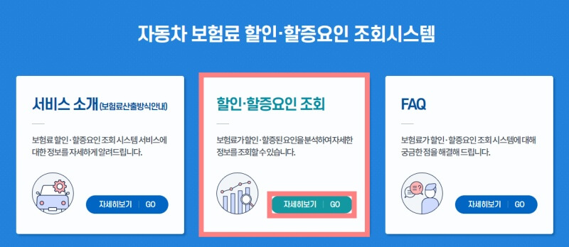 자동차보험료-할인할증-보험개발원-홈페이지-메뉴