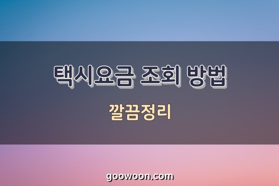 택시요금-조회-방법-특성-이미지