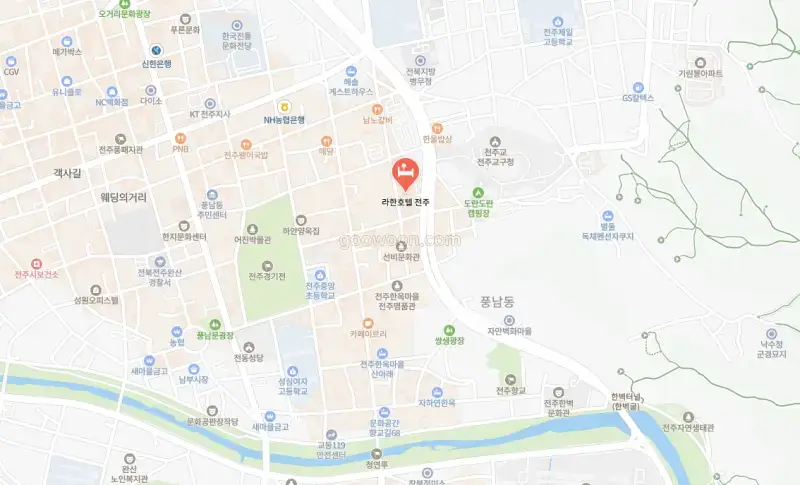 전주-한옥마을-호텔-라한-위치