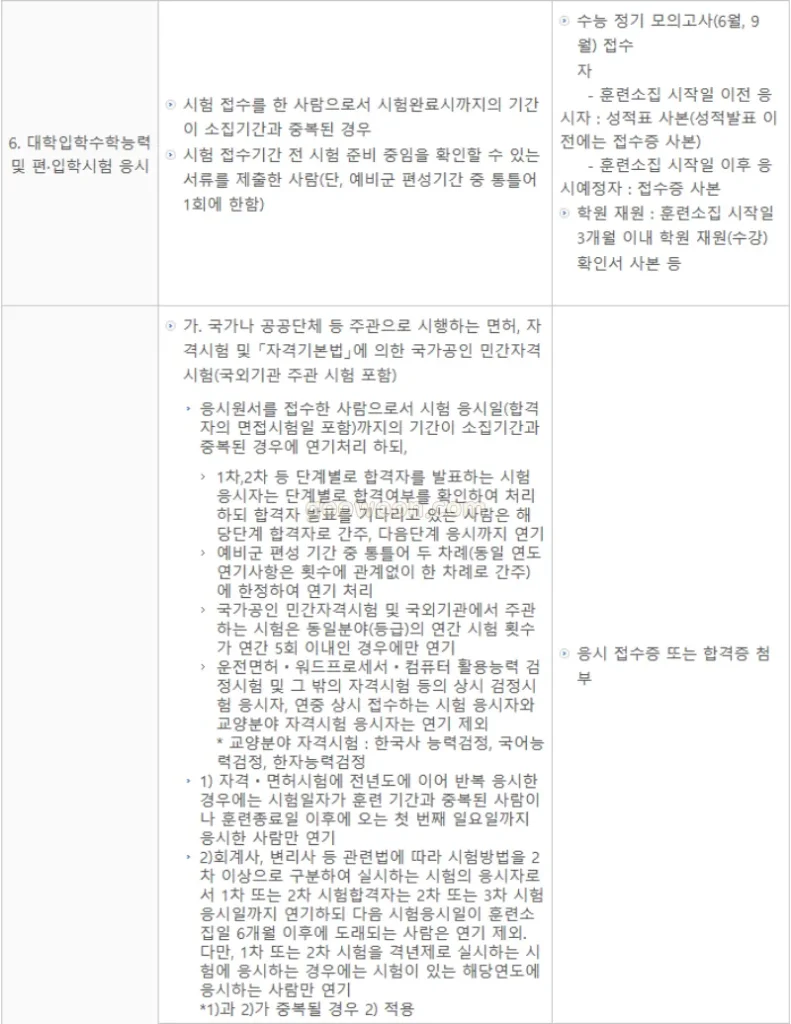 동원-훈련-연기-병무청-홈페이지-사유-2페이지